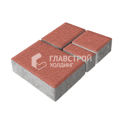 Тротуарная плитка Эпика, красная на камне, 6 см